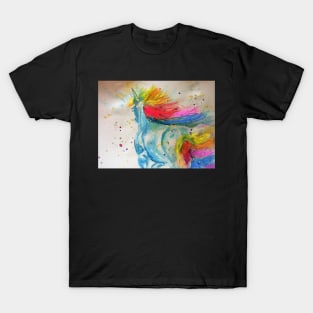 Unicorn Watercolor Painting Rainbow Magical T-Shirt